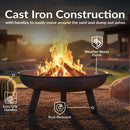Sunnydaze Cast Iron Heavy Duty Fire Pit for Outside