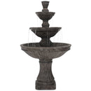 Sunnydaze Classic 3 Tier Designer Outdoor Water Fountain, Dark Brown, with Electric Pump, 55 Inch Tall