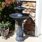 Sunnydaze 45" 2-Tier Arcade Solar Outdoor Water Fountain with LED