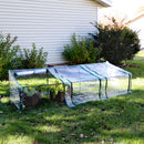 slanted mini greenhouse with zippered doors