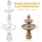 Sunnydaze 2-Tier Solar Outdoor Water Fountain with Battery Backup