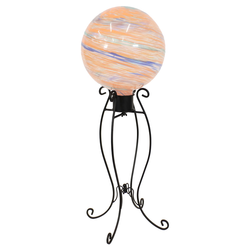 Sunnydaze Graceful Curved Metal Gazing Ball Stand - Black