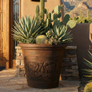 Sunnydaze Arabella Polyresin Large Round Outdoor Planter