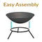 Sunnydaze Raised Cast Iron Fire Pit Bowl with Steel Finish - 22" Diameter