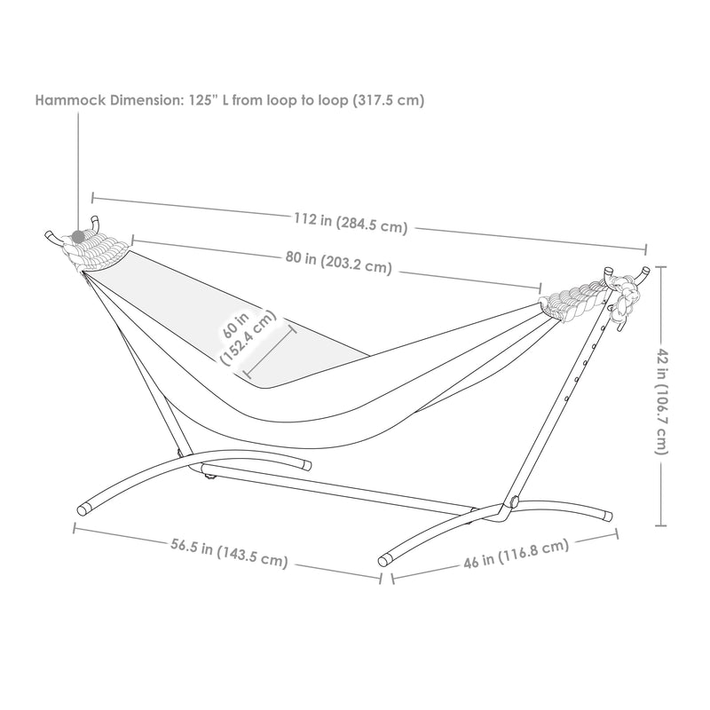 Sunnydaze Brazilian Double Hammock with Stand and Carrying Case