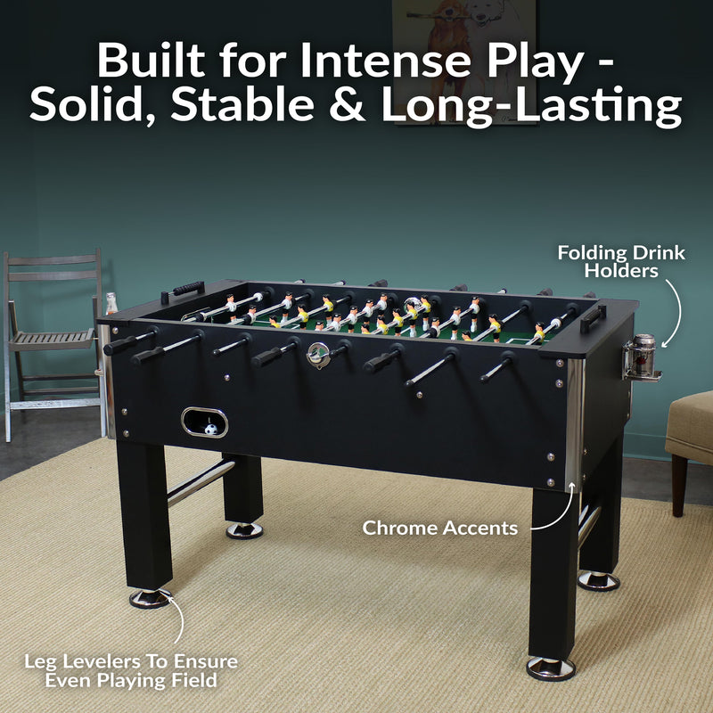 Sunnydaze 55" Foosball Game Table with Drink Holders