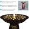 Sunnydaze Iron Crosshatch Bird Bath Fountain with LED Lights - 28.75"