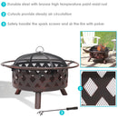 Sunnydaze Bronze Crossweave Wood-Burning Fire Pit with Spark Screen and Poker