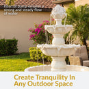 Sunnydaze 3-Tier Outdoor Water Fountain with Fruit Top - White - 52" H