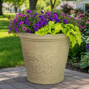 Sunnydaze Arabella Polyresin Large Round Outdoor Planter