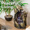 Sunnydaze Cascading Caves Tree Trunk Waterfall Fountain with LED Lights - 14"