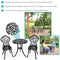 Sunnydaze 3-Piece Outdoor Cast Aluminum Patio Bistro Set - Black Vines