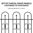 Sunnydaze 2-Piece Decorative Finial Border Fence - 8' Overall