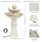 Sunnydaze 2-Tier Ceramic Outdoor Water Fountain 27" - Resting Birds