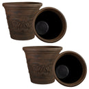 Sunnydaze Arabella Polyresin Large Round Outdoor Planter