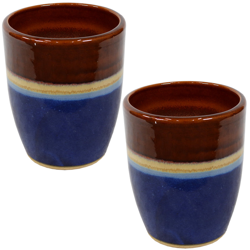 Sunnydaze Set of 2 Captivating Vista Ceramic Planters - 11"