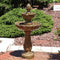 Sunnydaze 2-Tier Blooming Flower Outdoor Water Fountain - 38" H