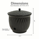 Sunnydaze Metal Garden Hose Holder Pot with Lid