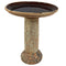 Sunnydaze Toulon Outdoor Ceramic Bird Bath - Brown Lava Finish - 24.5" H