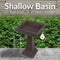 Sunnydaze Simply Square Modern Reinforced Concrete Bird Bath - 23"