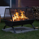 Sunnydaze 36" Northland Outdoor Fire Pit with Grill and Spark Screen