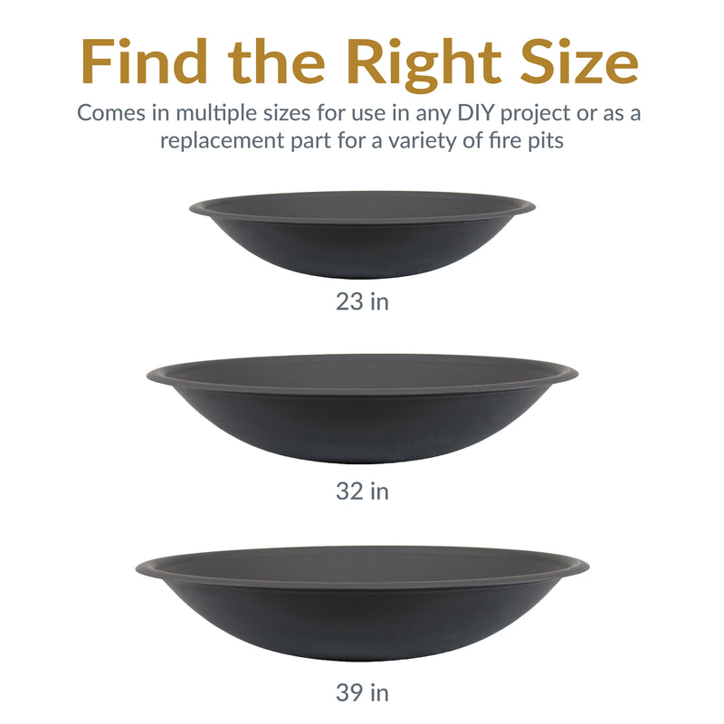Sunnydaze Outdoor Fire Pit Bowl Replacement for DIY or Existing Stand