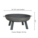 Sunnydaze Cast Iron Heavy Duty Fire Pit for Outside