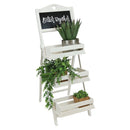 Sunnydaze Country Heart 3-Tier Wooden Plant Stand with Chalkboard - 41" H