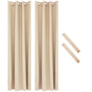 Sunnydaze Beige Indoor/Outdoor Room Darkening Curtains