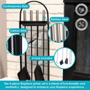 Sunnydaze 4-Piece Fireplace Tool Set with Mesh Shroud Holder