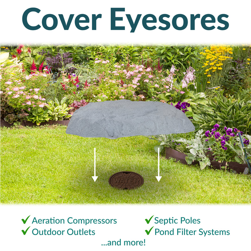 Sunnydaze Flat Artificial Landscape Rock Cover with Stakes