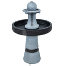 Sunnydaze Contemporary 2-Tone Outdoor Water Fountain with Light - 29.5"