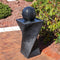Sunnydaze Black Ball Solar Water Fountain with Battery Backup - 32" H
