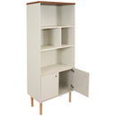 Sunnydaze 5-Shelf Modern Bookshelf with Storage Cabinet - Latte