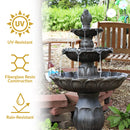 Sunnydaze 46-Inch Classic Tulip 3-Tier Electric Water Fountain for Patio, Yard or Deck