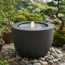 Sunnydaze Polystone Round Bubble Outdoor Water Fountain with LED Light