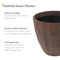 Sunnydaze Pebbled Round Outdoor Planter Pot - Dark Brown - 15.75"