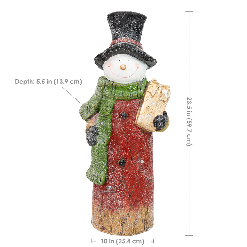 Sunnydaze Frosty with Gift Indoor Snowman Christmas Decoration - 23.5" H