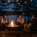 Sunnydaze Copper Raised Outdoor Fire Pit Bowl with Spark Screen - 32"