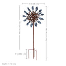 Sunnydaze Whirling Petals Metal Garden Wind Spinner - 48" H