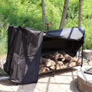 Sunnydaze 6' Fireplace Log Storage Rack and Cover Set