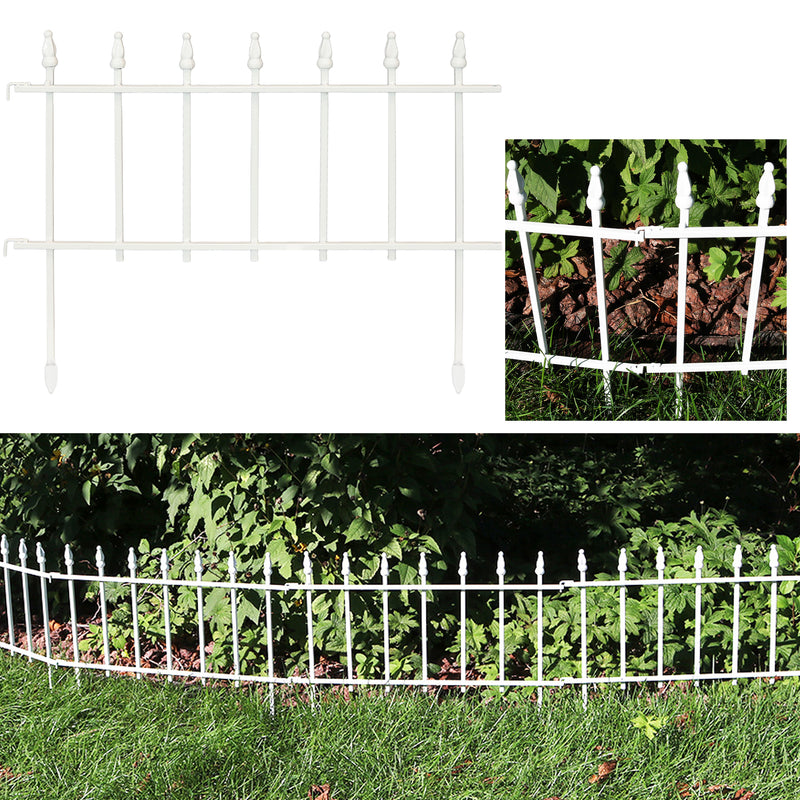 Sunnydaze 5-Piece Roman Garden Border Fence Set - 9 Overall Feet