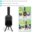 Sunnydaze 5' Outdoor Fire Pit Chiminea - Black