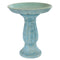 Sunnydaze Avignon Outdoor Ceramic Bird Bath - Blue Lava Finish - 18.75" H