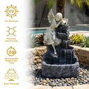 Sunnydaze Angel Falls Solar Fountain with Battery Backup - 29"