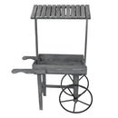 Sunnydaze Rustic, Vintage Flower Cart Display Stand with Wheels - Gray