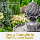 Sunnydaze 2-Tier Solar Outdoor Water Fountain with Battery Backup