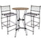 Sunnydaze 3-Piece Wire Bar Table and Chairs Set with Faux Woodgrain Top