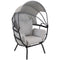 Sunnydaze Modern Luxury Patio Egg Chair with Canopy