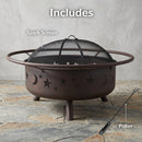 Sunnydaze Cosmic Large Outdoor Fire Pit with Spark Screen
